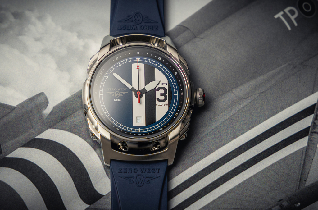 RAF-C watch on blue rubber strap