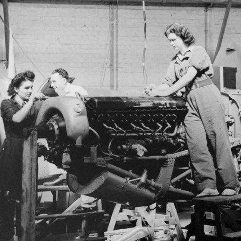 Women working on a Spitfire