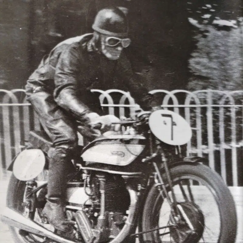 Man racing on a motorbike