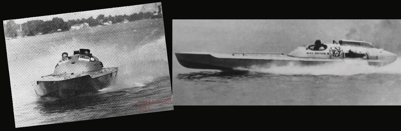 Two photos of Hydroplane racing