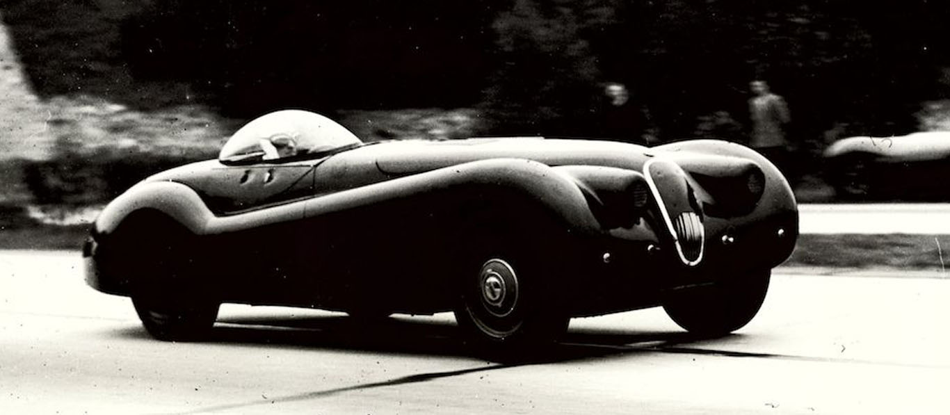 Vintage jaguar car being driven