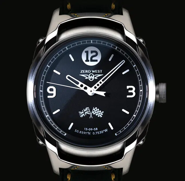 TT58 watch on black background