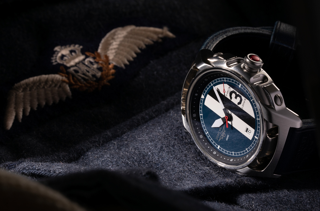 RAF-C watch laying on side