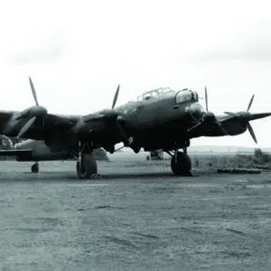 Lancaster bomber on the ground