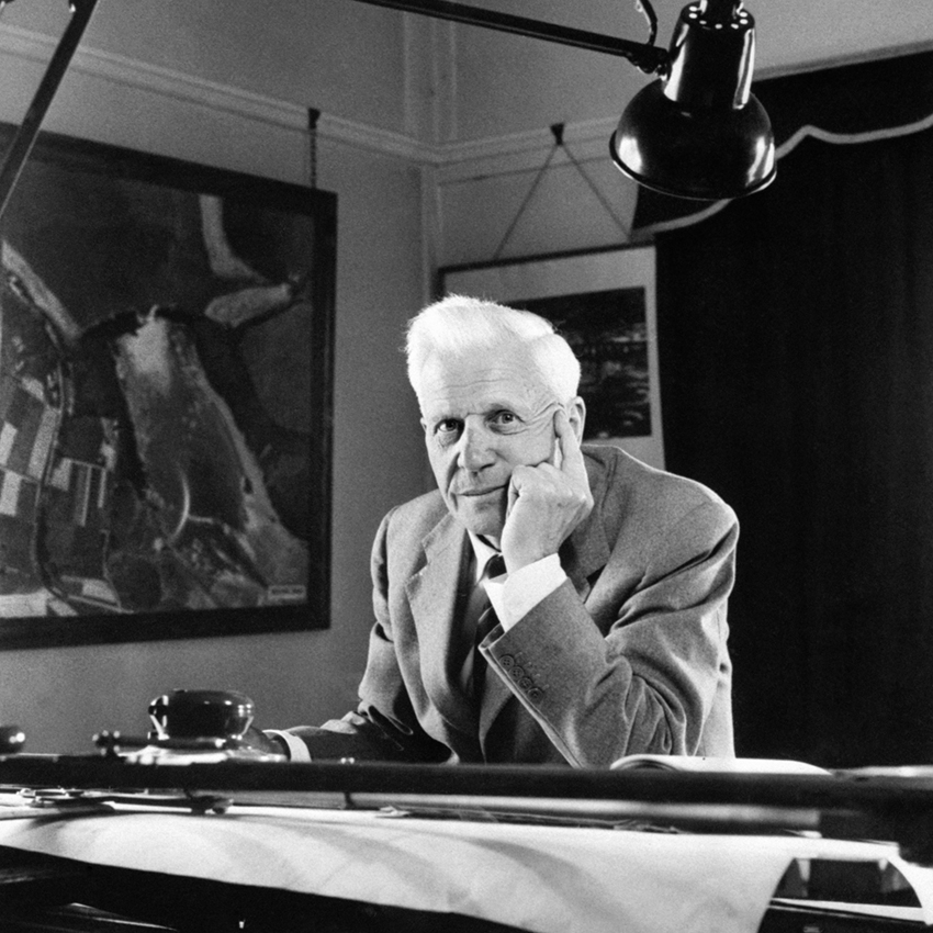 Sir Barnes Wallis sitting at his desk in his office