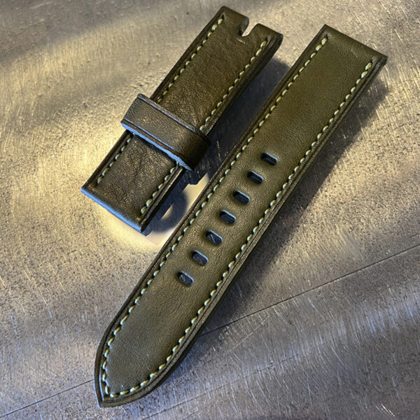 Green strap with green stitching