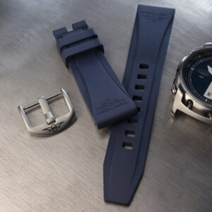 Blue rubber strap with separate buckle and zero west RAF-C watch