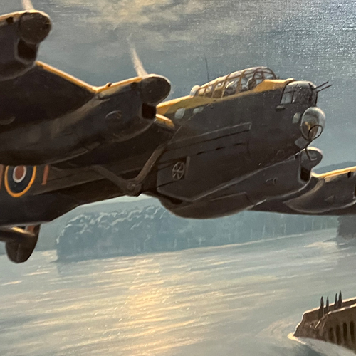 Photo of Lancaster oil painting close up