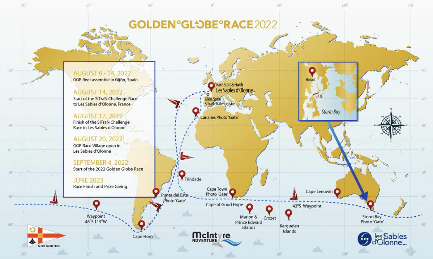 Golden globe route map