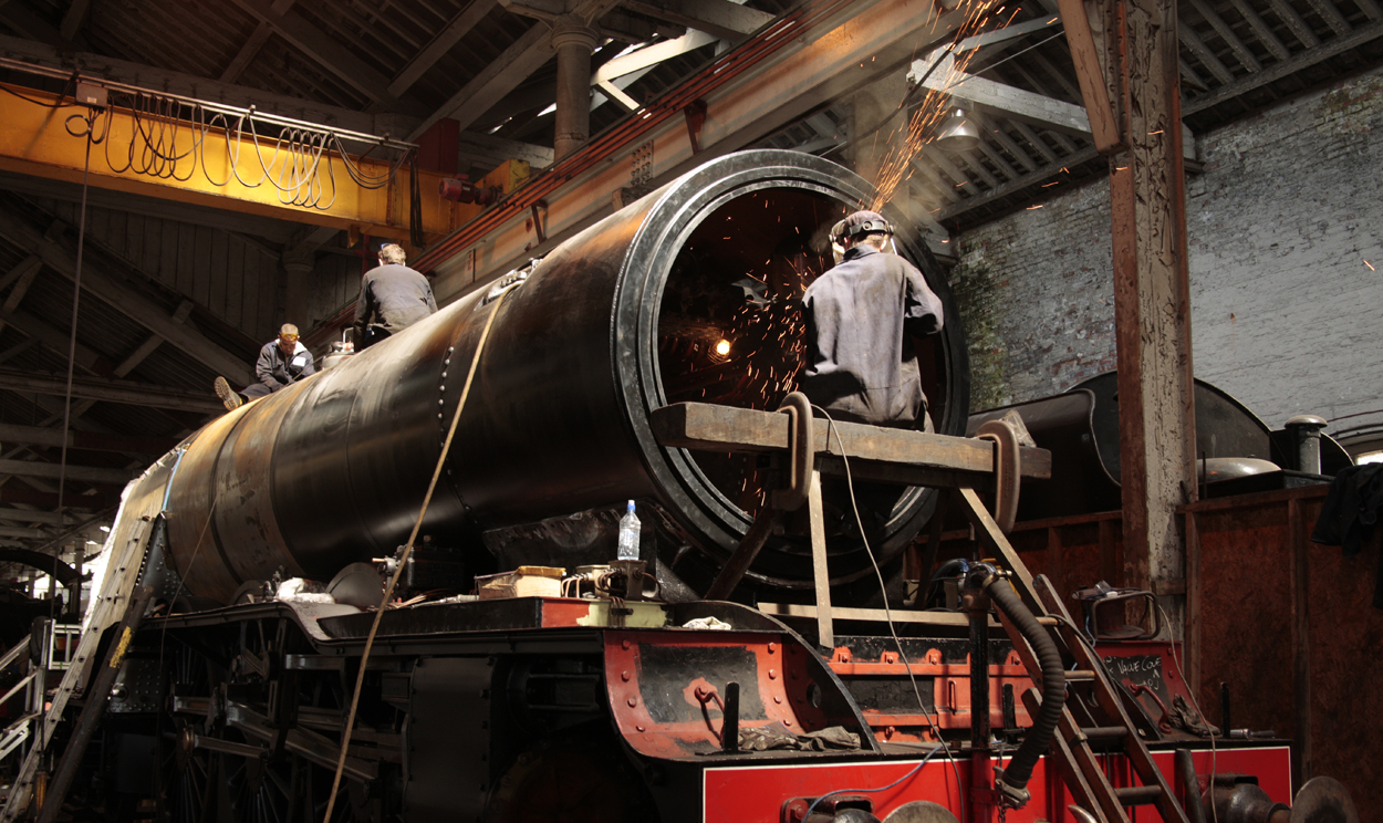 Flying scotsman being worked on