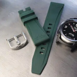 TT-58R watch with separate green rubber strap and matt buckle