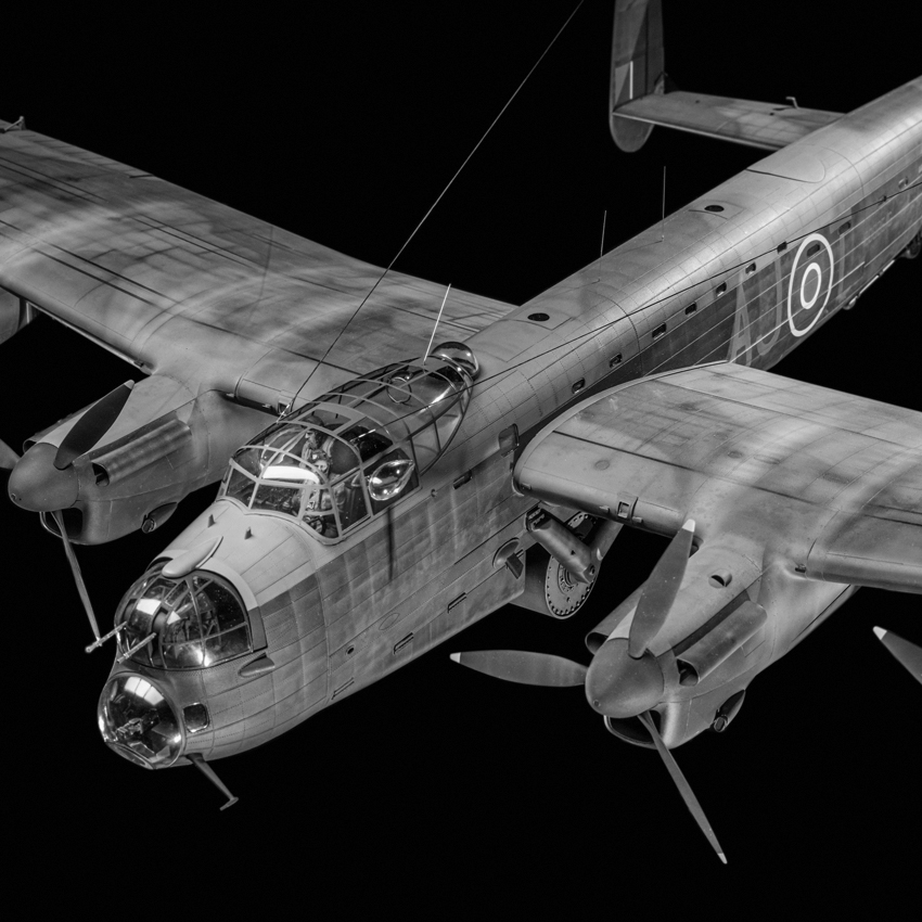 Black and white picture of Dambuster model
