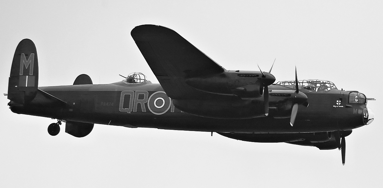 Lancaster bomber in flight