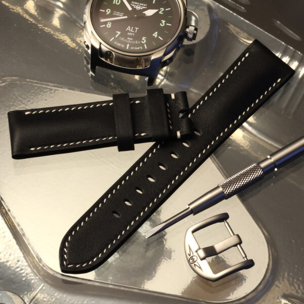 Black padded strap with DB-1 watch and strap tool