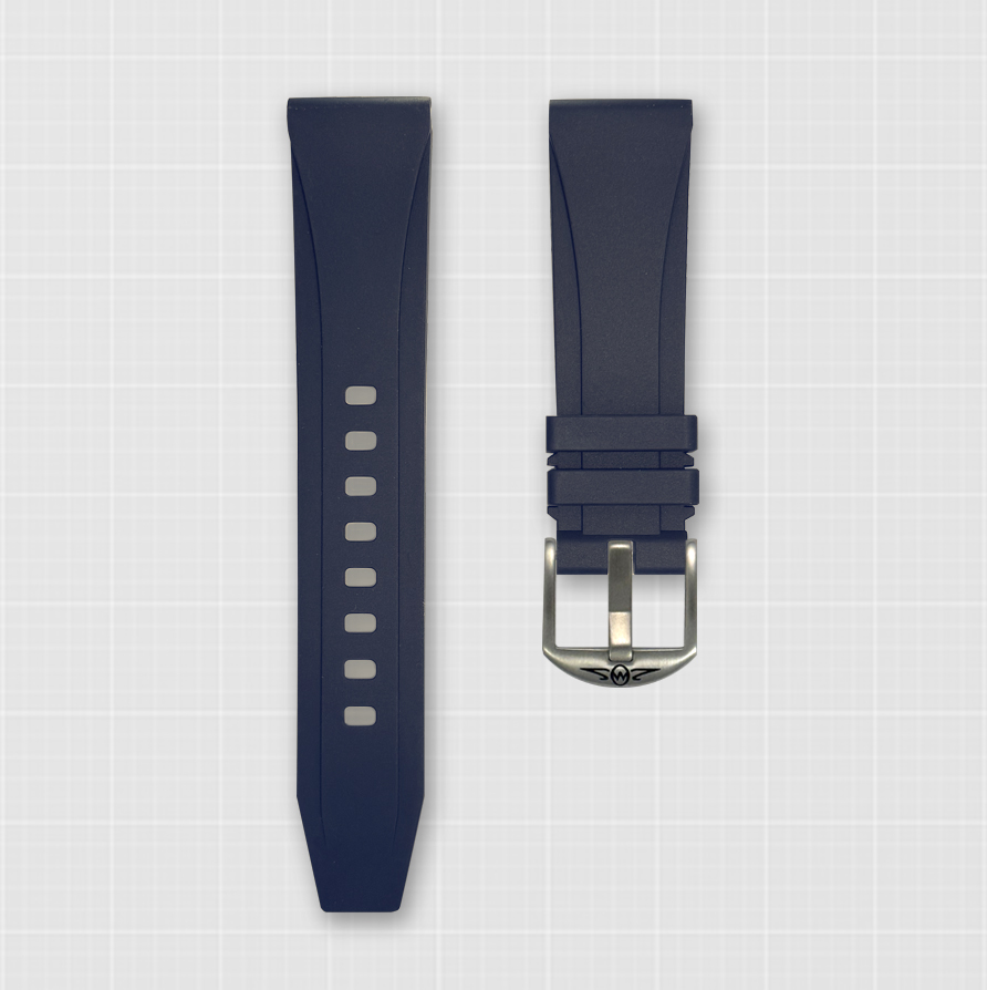 Blue Rubber Strap with Pin Buckle