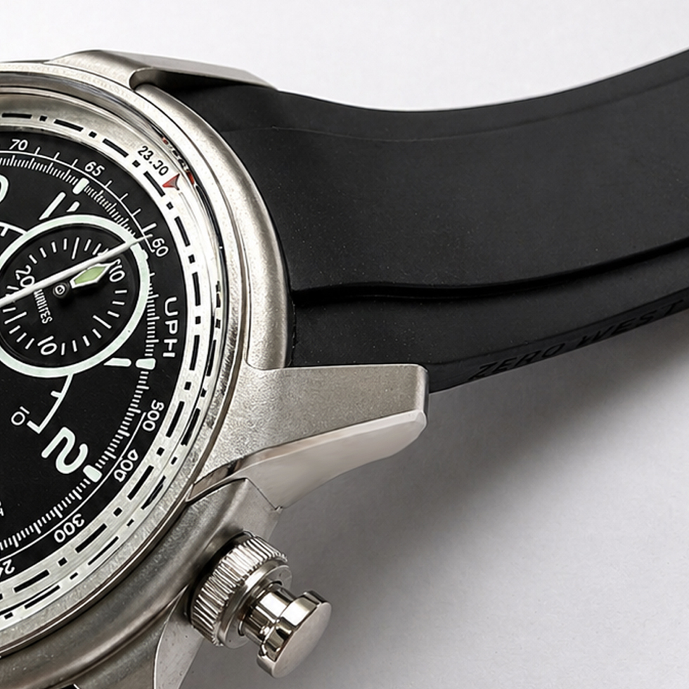 Black Integrated Rubber Strap with Deployment - Image 2