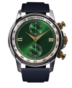Elegant green dial chronograph watch