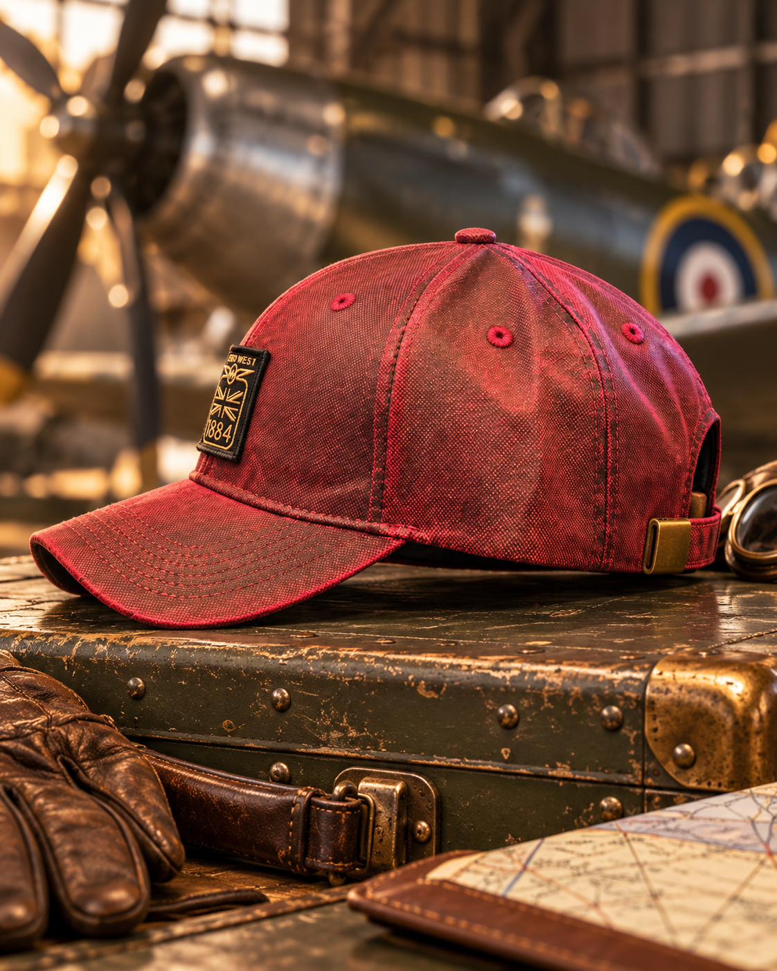 Zero West Waxed Cotton Cap - Burgundy - Image 2