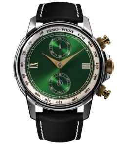 Elegant green dial chronograph watch