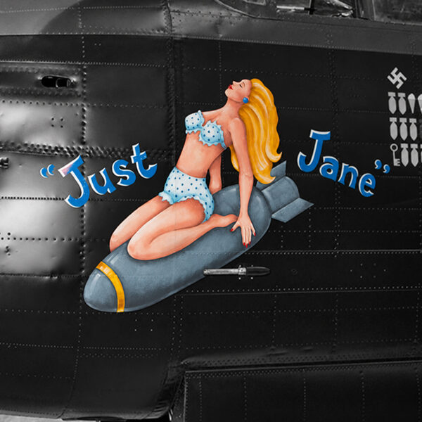 Nose art featuring a pin-up girl