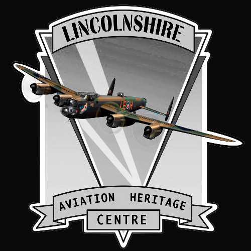 Vintage aircraft with heritage centre logo