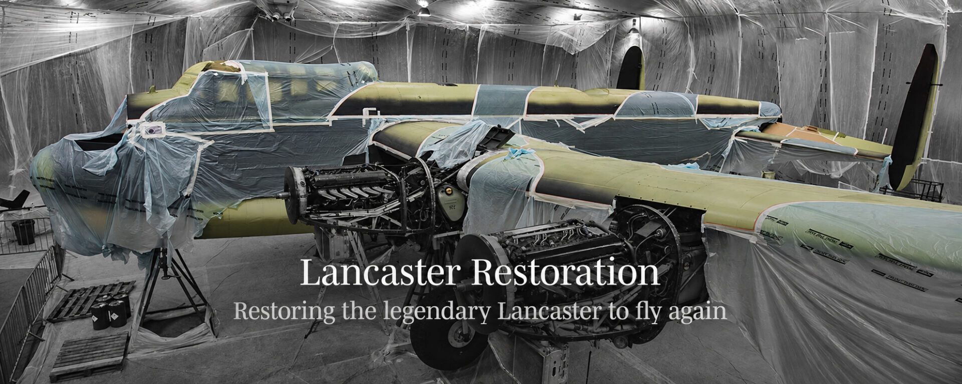 Lancaster bomber undergoing restoration work