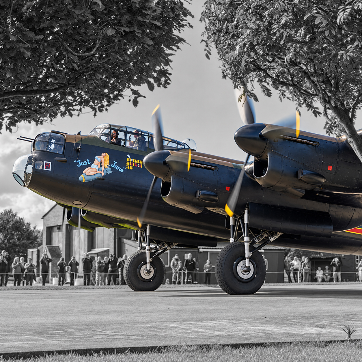 Historic bomber aircraft on display.