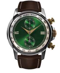 Elegant green dial chronograph watch