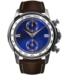 Elegant blue dial chronograph watch