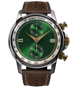 Elegant green dial chronograph watch