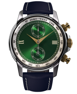 Elegant green dial chronograph watch