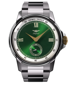 Elegant green dial wristwatch design.