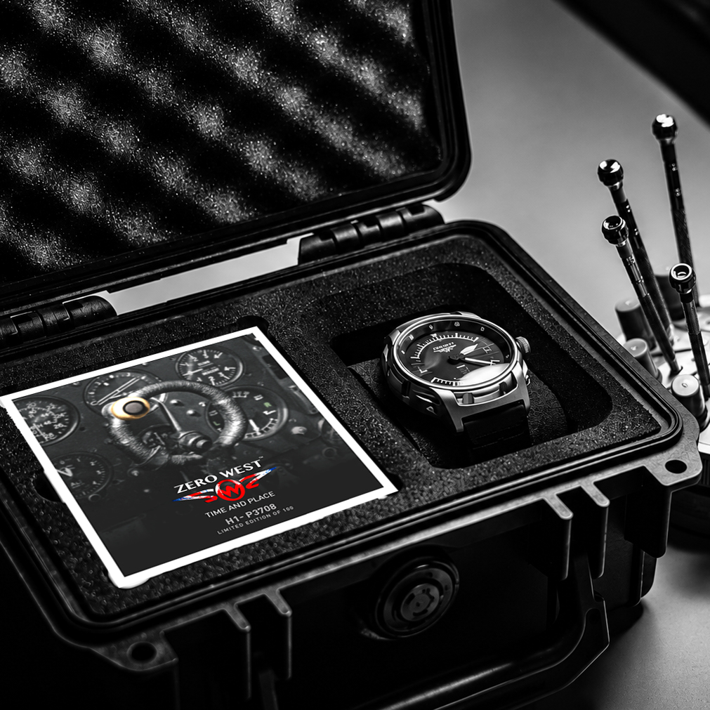 Luxury watch in protective case.